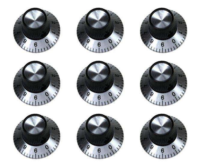 6.35mm Metal Knob With 0 9 Scale D=29 50/Box C2 Knob