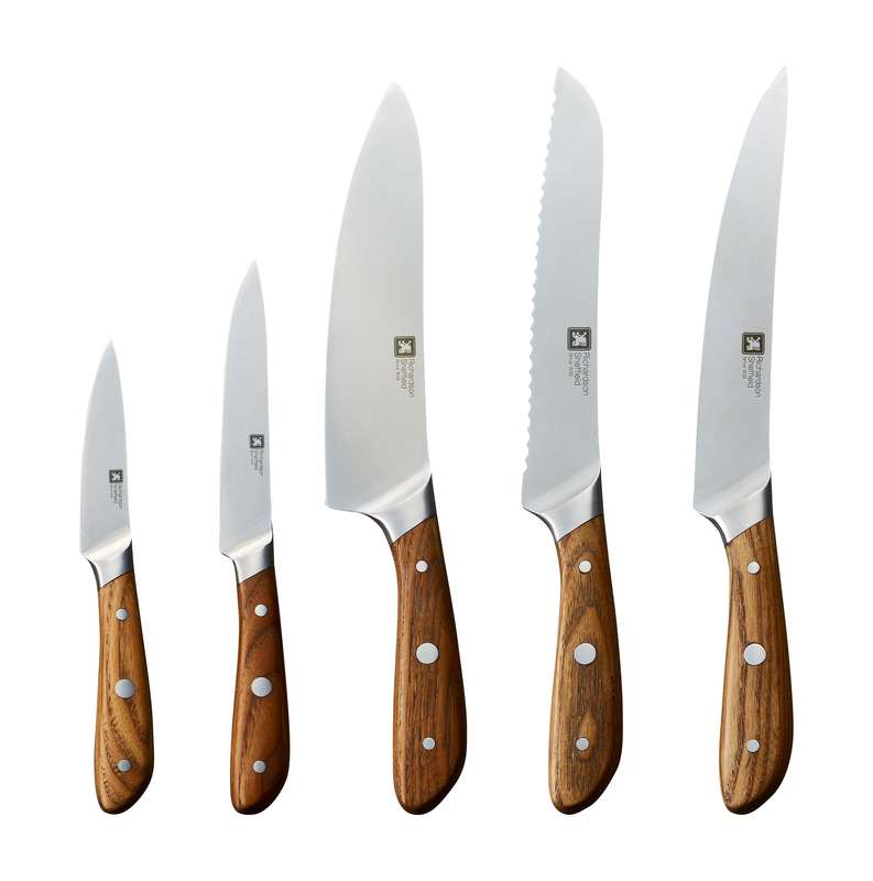 Scandi 5 Pce Knife Block Wood