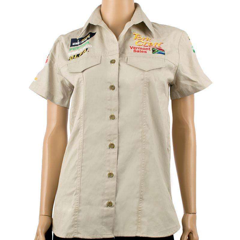 Vermont Ladies Pigeon Cap Sleeve Blouse Stone Medium