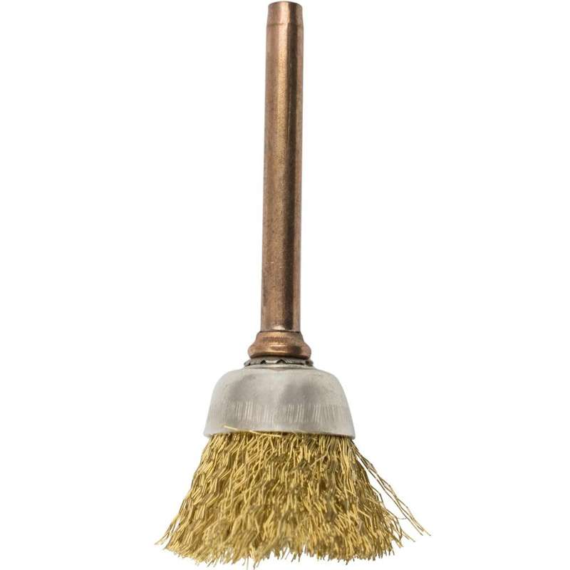 Mini Brass Brush 12.7 Mm Cup 3.2 Mm Shank