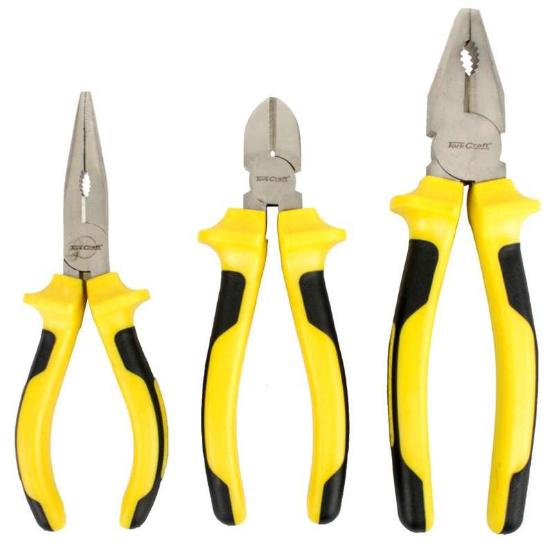 Plier 3 Pc Kit Comb Side Long Nose Plier Set