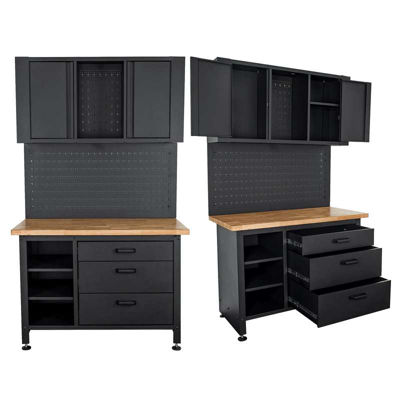 Wall Mount Metal Storage Unit 2000 X1200 Mm Cupboard/Peg Board/Work Benc