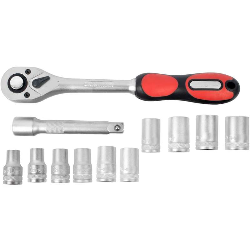 Socket & Ratchet Set 12 Pc 1/2' Drive 12 Crv 12 Point