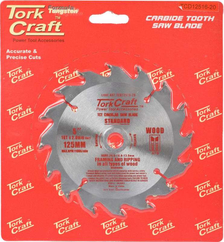Blade Tct 125 X 16 T 20/13 General Purpose Wood