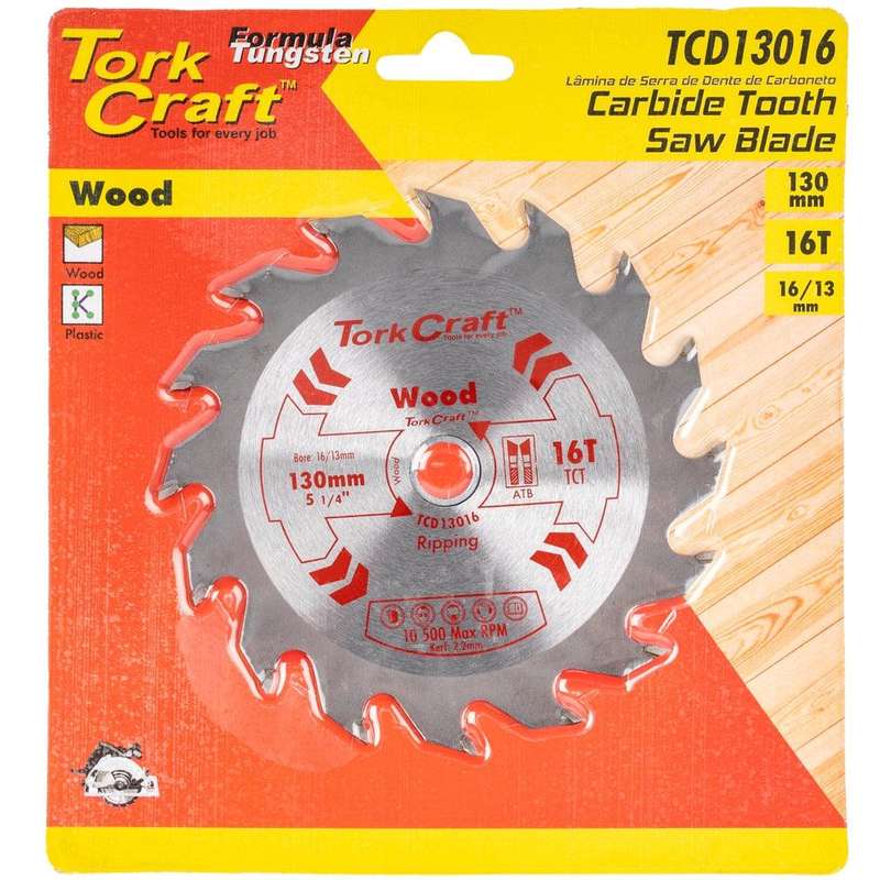 Blade Tct 130 X 16 T 16/13 General Purpose Rip Wood