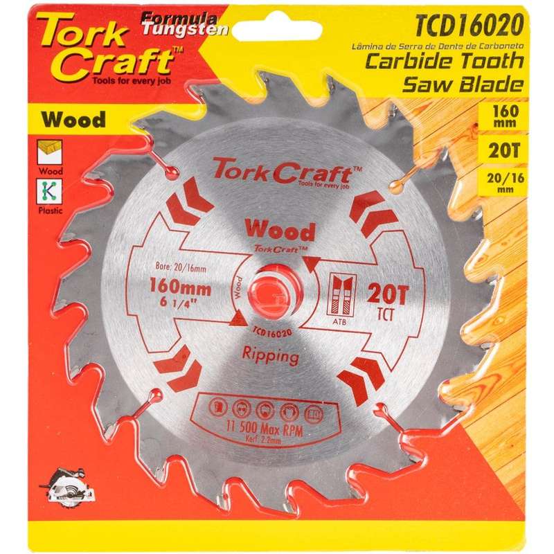 Blade Tct 160 X 20 T 20/16 General Purpose Rip Wood