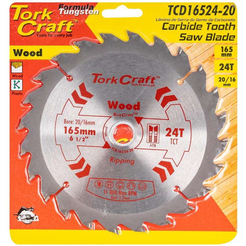 Blade Tct 165 X 24 T 20/16 General Purpose Rip