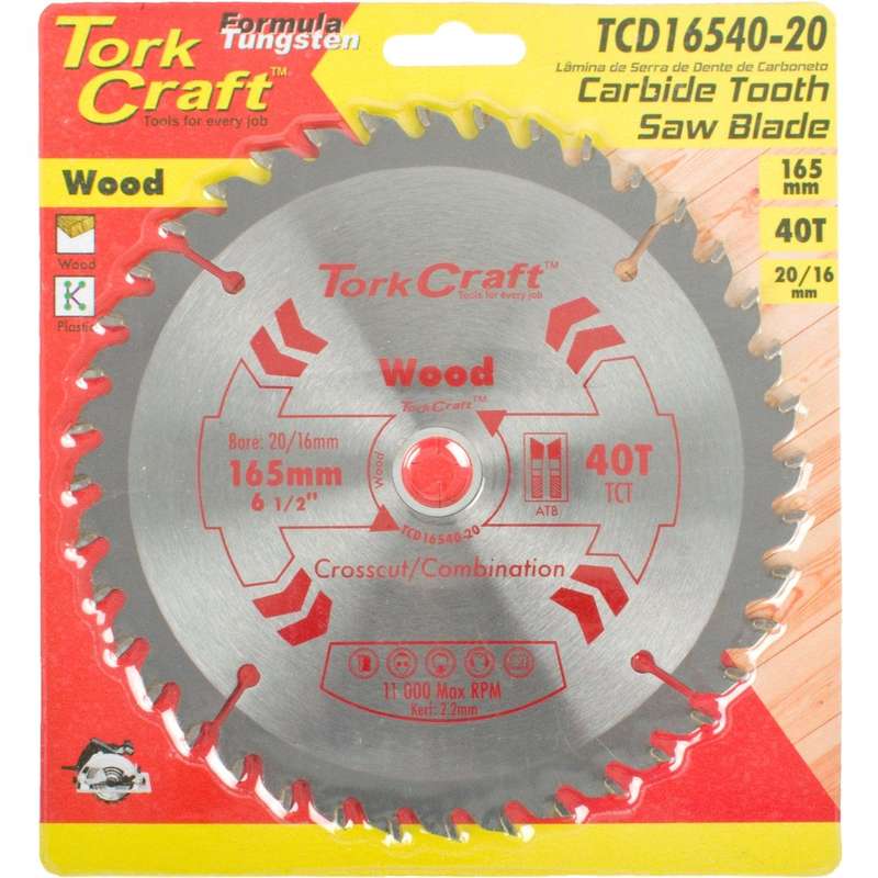 Blade Tct 165 X 40 T 20/16 General Purpose Combination