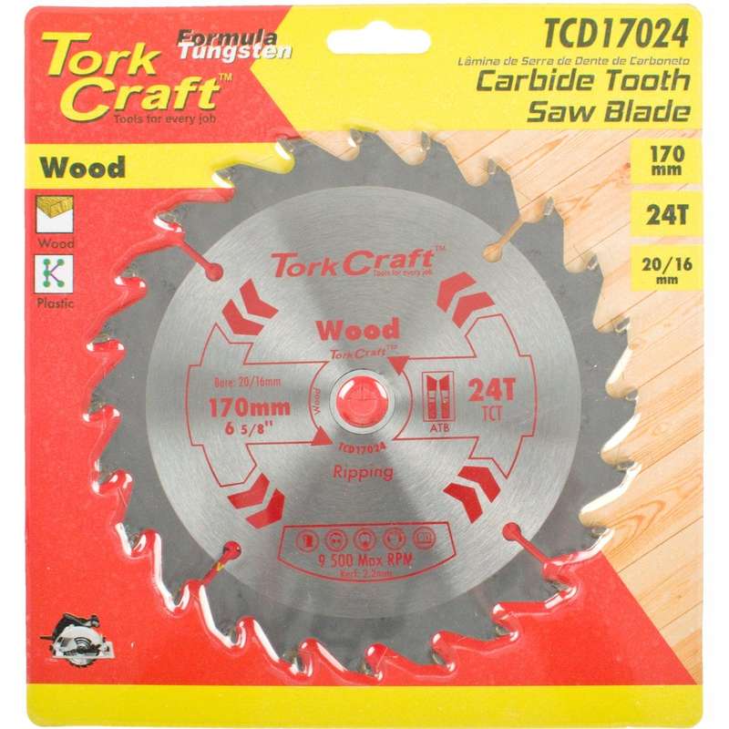 Blade Tct 170 X 24 T 20/16 General Purpose Rip