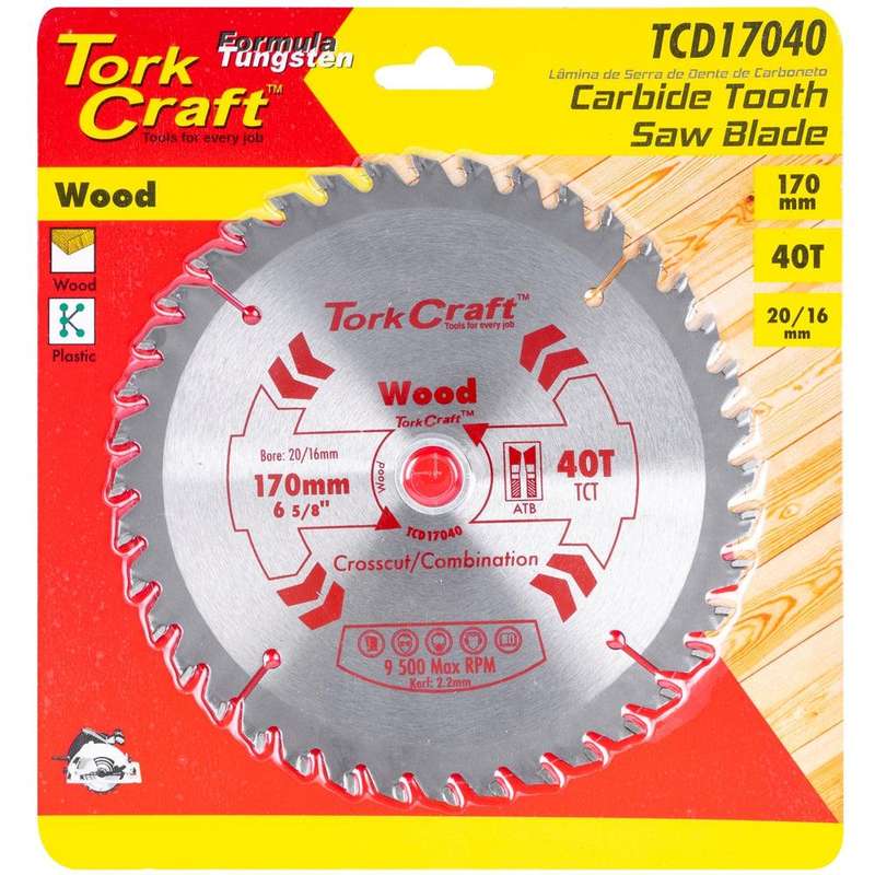 Blade Tct 170 X 40 T 20 16 Mm General Purpose Combination