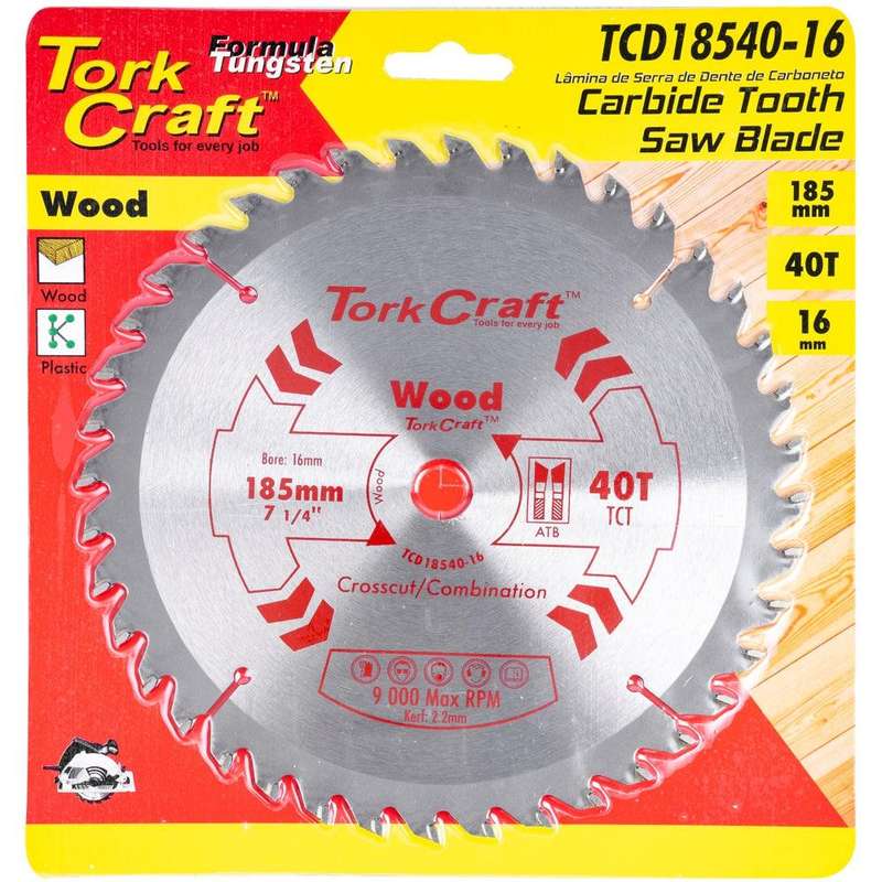 Blade Tct 185 X 40 T 16 Mm General Purpose Combination