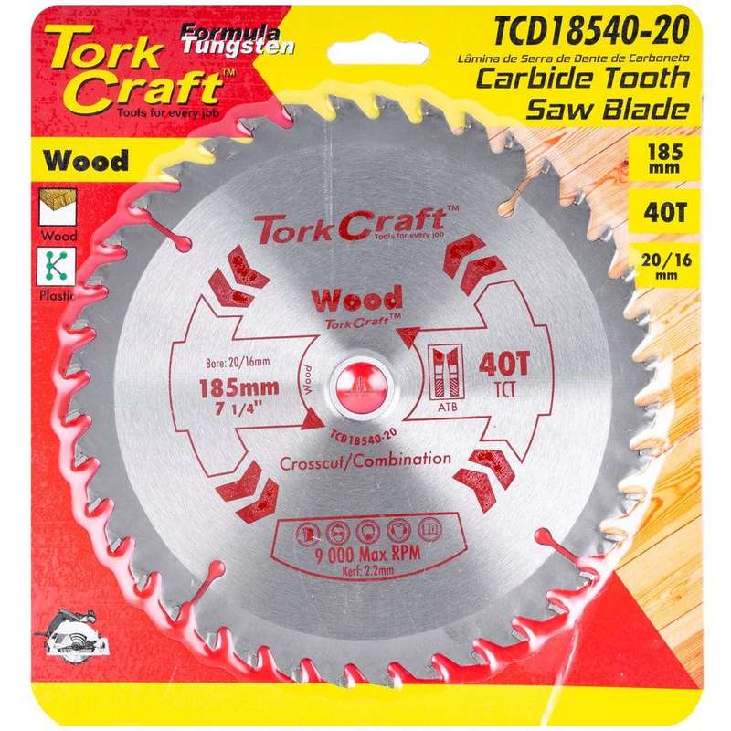 Blade Tct 185 X 40 T 20/16 General Purpose Combination