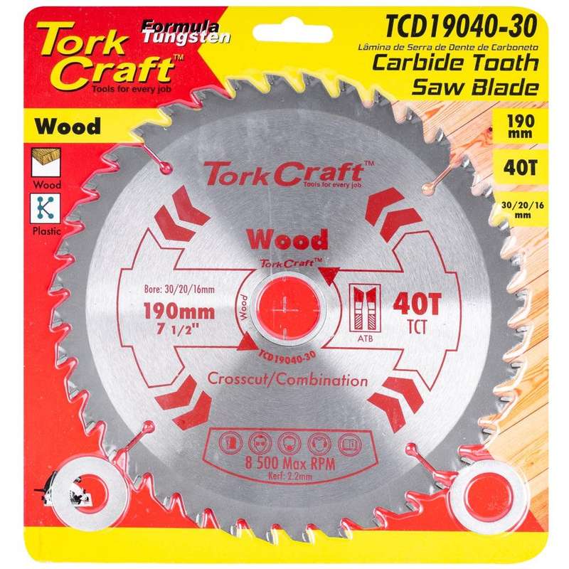 Blade Tct 190 X 40 T 30/20/16 Mm General Purpose Combination
