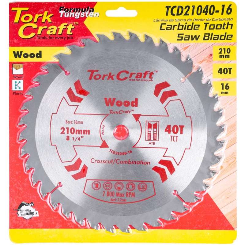 Blade Tct 210 X 40 T 16 Mm General Purpose Combination
