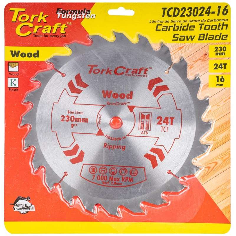 Blade Tct 230 X 24 T 16 Mm General Purpose Rip