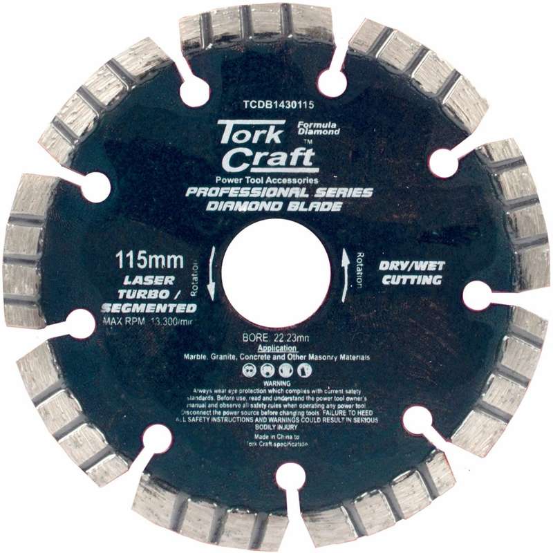Diamond Blade 115 Mm Turbo Segmented Laser Welded Industrial