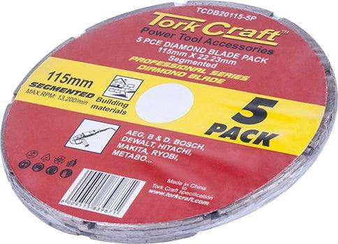 Diamond Blade Segmented 115 Mm Professional Bulk 5 Pack