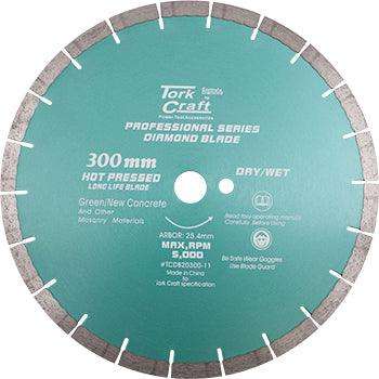 Diamond Blade 300 X 25.4 Mm Green / New Concrete Hot Pressed Segmented
