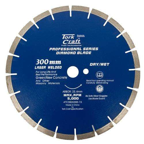 Diamond Blade 300 X 25.4 Mm Green / New Concrete Laser Welded Segmented