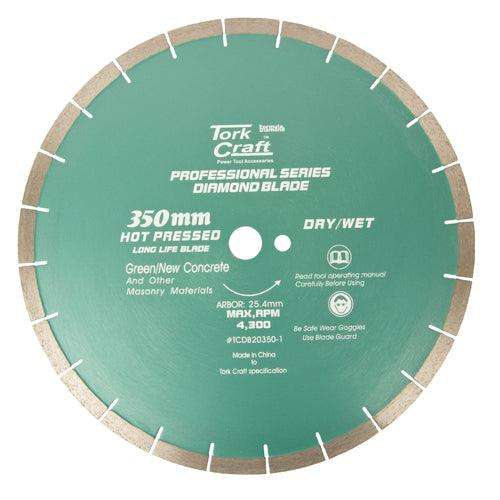 Dia. Blade 350x25.4 Mm Green/New Concrete Hot Pressed