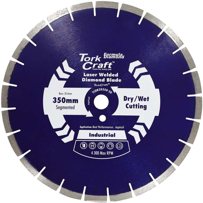 Diamond Blade 350x25.4 Mm Asphalt Laser Welded Segmented Tar