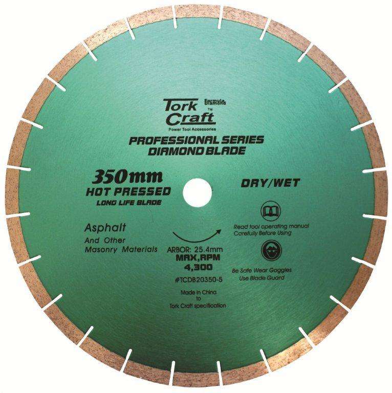 Diamond Blade 350x25.4 Mm Asphalt Hot Pressed Segmented Tar