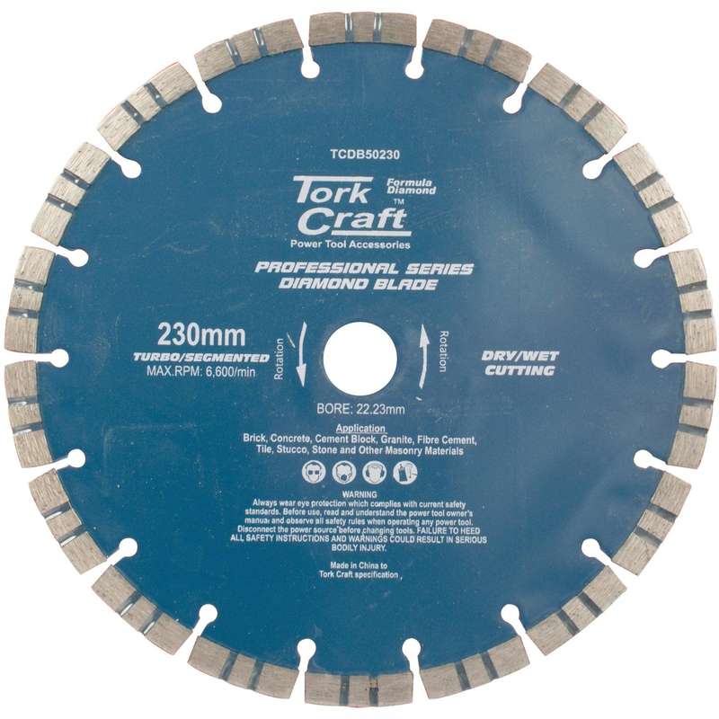 Diamond Blade Turbo Segmented 230 X22.23 Mm