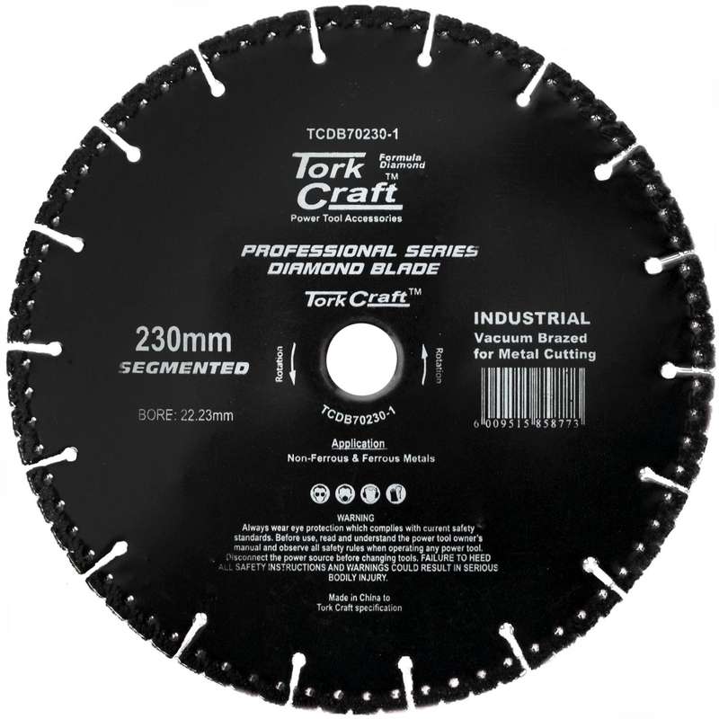 Diamond Blade Seg.230 X22.23 Mm Vacuum Brazed Metal Cutting