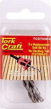 Replacement Drill Bits 8 G X 5 Pc For Decking Tool Tcdt008 01