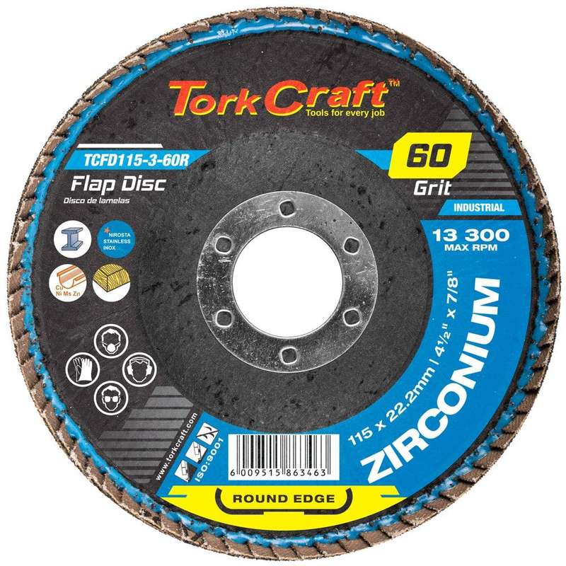 Flap Disc Round Edge Zirconium 115 Mm 60 Grit Flat