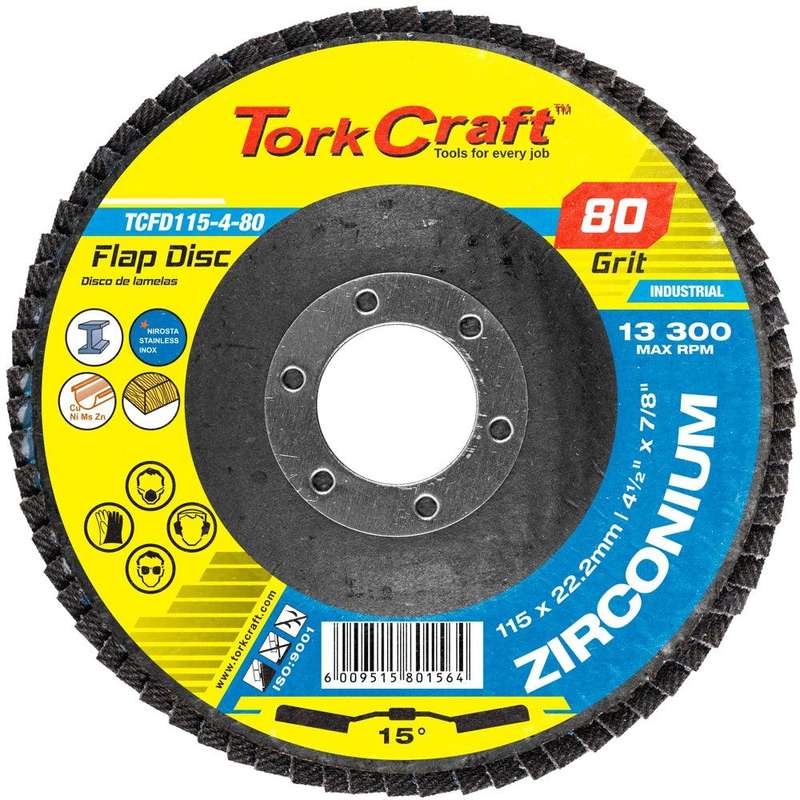 Flap Disc Zirconium 115 Mm 80 Grit Angled