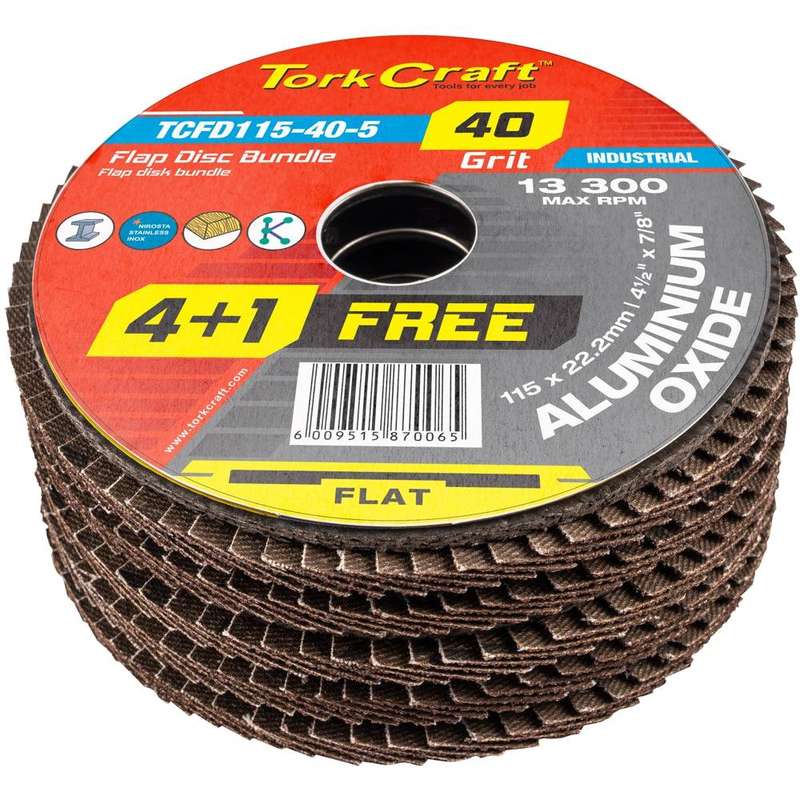 Flap Sanding Disc 115 Mm 40 Grit 4+1 Free A/O