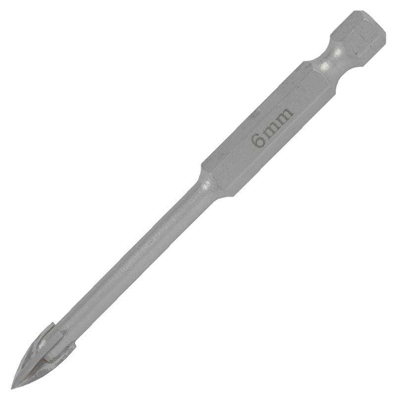 Glass & Tile Drill 6 Mm 4 Flute With Hex Shank
