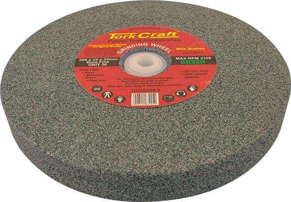 Grinding Wheel 200 X25 X32 Mm Green Coarse 36 Gr W/Bushes For Bench Grin