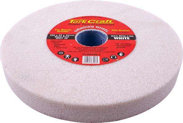 Grinding Wheel 200 X25 X32 Mm White Coarse 36 Gr W/Bushes For Bench Grin