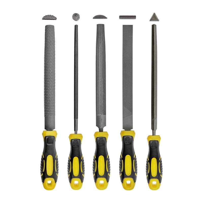 File Set 5 Pc Flat/Rnd/Tri Angle/Half Rnd/Half Rnd Rasp