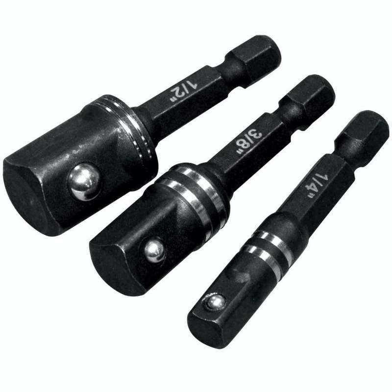 Impact Socket Adaptor 3 Pc Set 1/4' 3/8' 1/2'