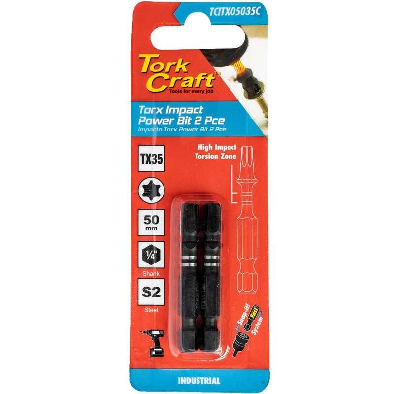 Torx Tx 35 Impact Power Bit 50 Mm 2 Pc Carded