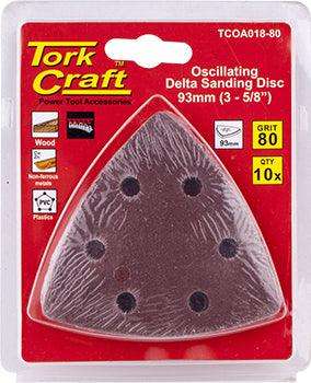 Oscillating Sandpaper A/O 93 Mm 10 Pc Delta Shape 80 Grit