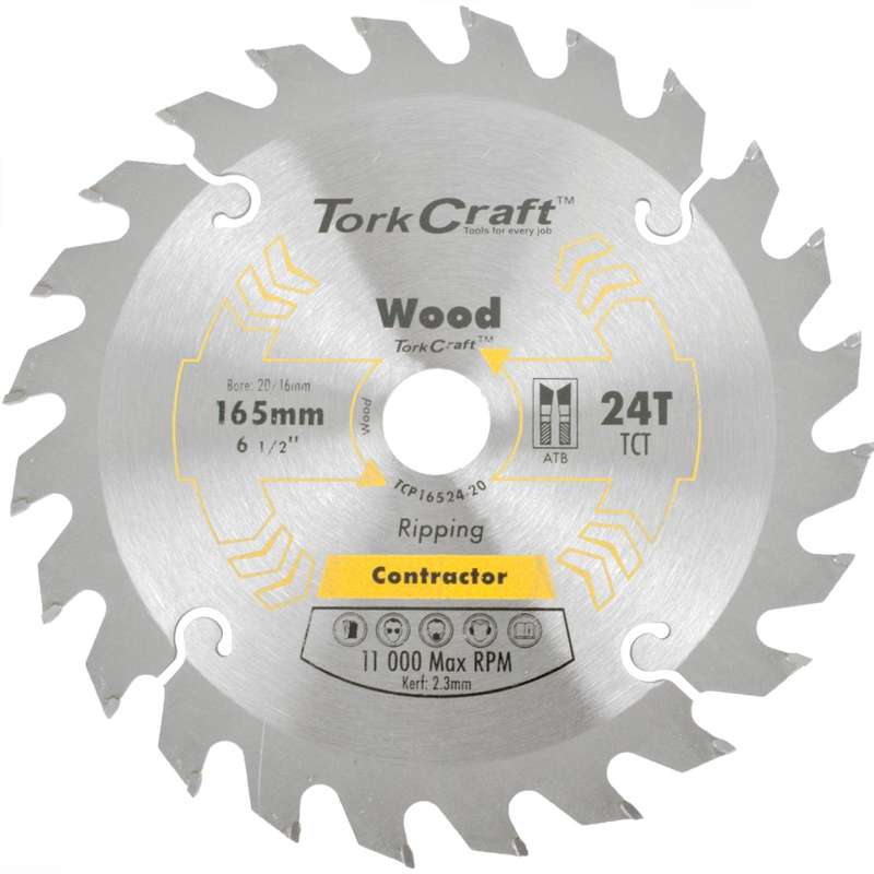 Blade Contractor 165 X 24 T 20/16 Circular Saw Tct