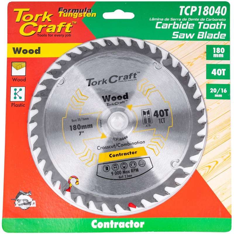 Blade Contractor 180 X 40 T 20/16 Circular Saw Tct