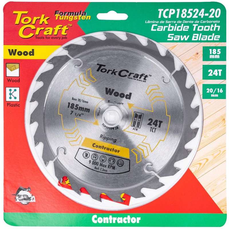 Blade Contractor 185 X 24 T 20 16 Mm Circular Saw Tct