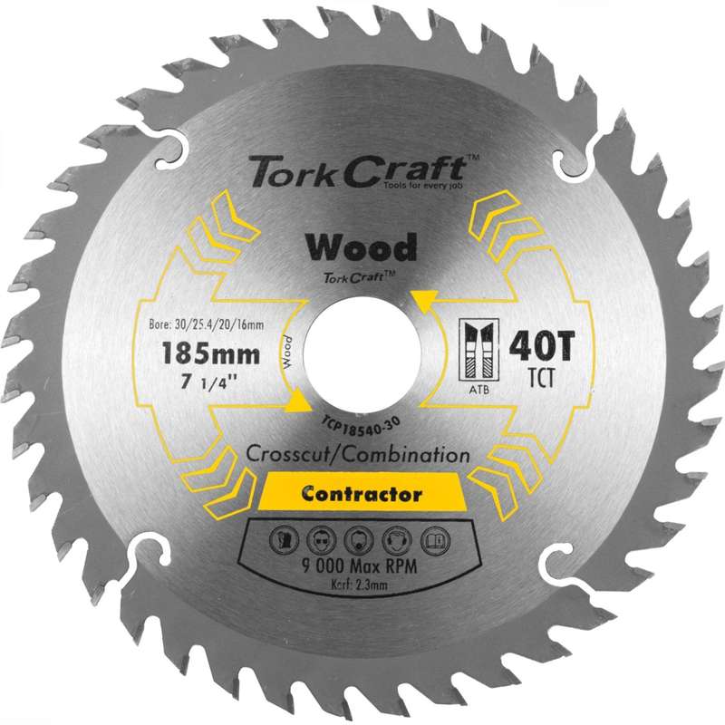 Blade Contractor 185 X 40 T 30/20/16/1 Circular Saw Tct