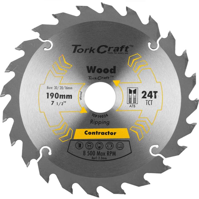 Blade Contractor 190 X 24 T 30/20/16 Circular Saw Tct