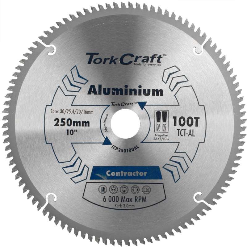 Blade Contractor Alum 250 X 100 T 30/1/20/16 Circular Saw Tct
