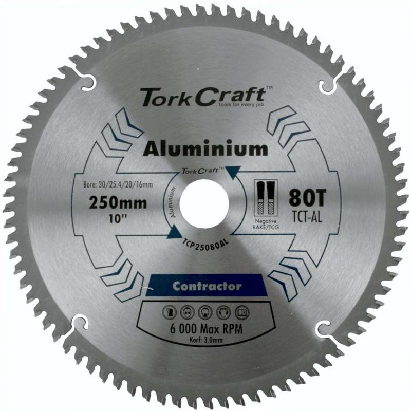 Blade Contractor Alum 250 X 80 T Tcg Neg 30 Mm Circular Saw Tct
