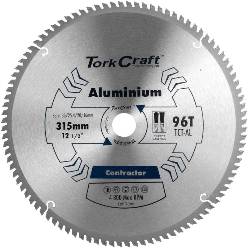 Blade Contractor Alum 315 X 96 T 30/1/20/16 Aluminium Circular Saw Tct