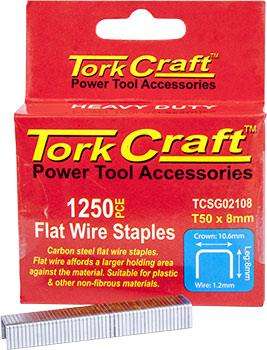 Flat Wire Staple 16 G X 10.6 Mm X 8 Mm T50 1250 Pc C/Steel For Tcsg0210