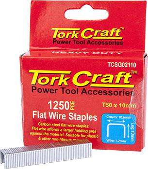 Flat Wire Staple 16 G X10.6 Mm X 10 Mm T50 1250 Pc C/Steel For Tcsg0210