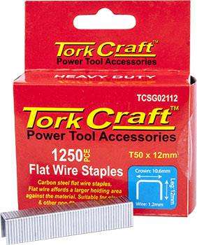 Flat Wire Staple 16 G X 10.6 Mm X 12 Mm T50 1250 Pc C/Steel For Tcsg0210